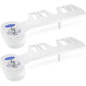 2 Pack Bidet Non-Electric Mechanical Self Cleaning Nozzles White for Toilet